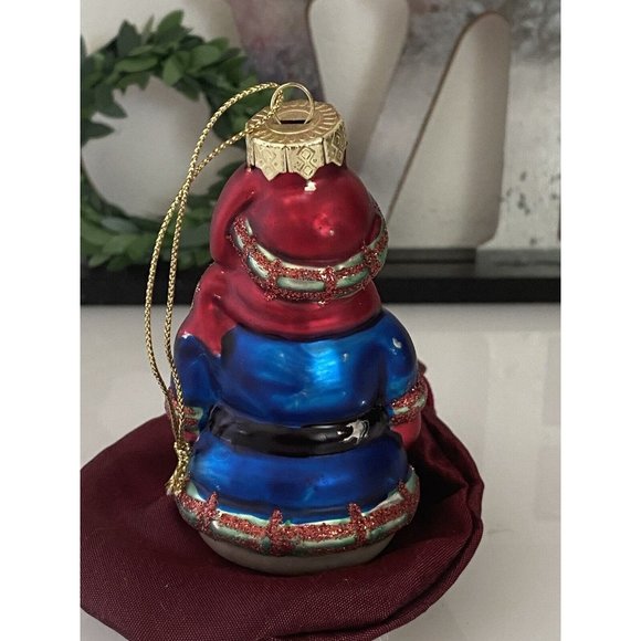 Vintage Painted Ornament Old Blown Glass German Snow Man Figure Like Santa EUC - Picture 3 of 14